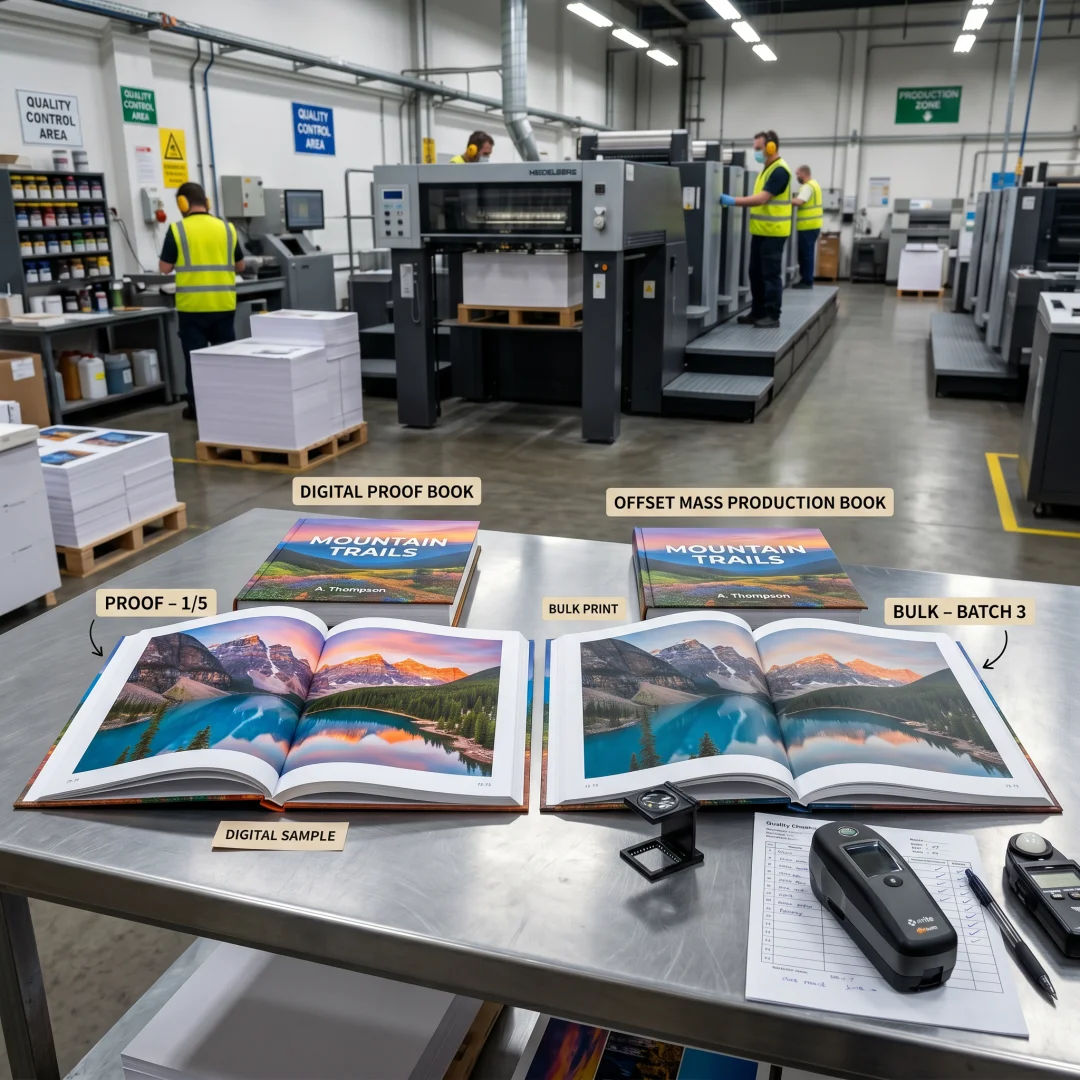 Digital sample book vs offset printing comparison